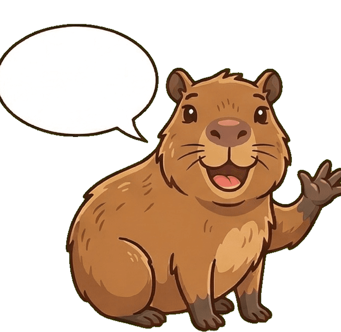 Cappy the capybara waving